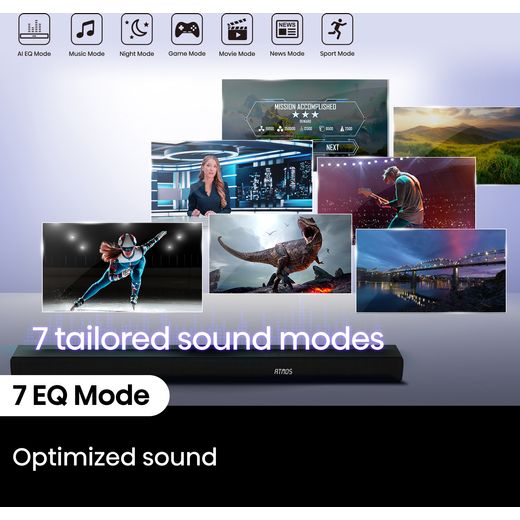 Hisense AX5100Q AX5100Q 5.1 Soundbar - Black - Annotation - Optimised sound shot
