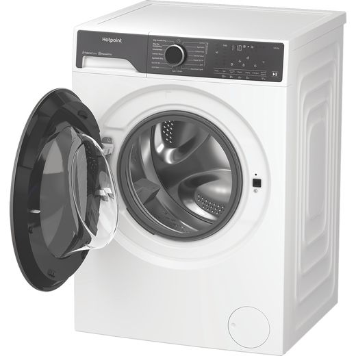 Hotpoint Fabric Care Pro HPD 9693 CARE UK 9Kg / Washer Dryer with 1400 rpm - White - Left perspective with door open shot