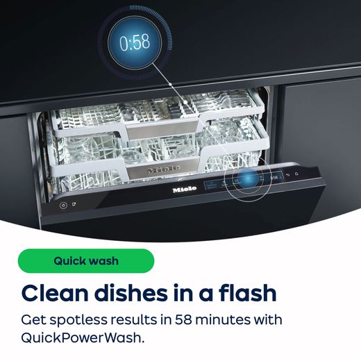 Miele Standard Dishwasher - White - AO Annotation - QuickPowerWash