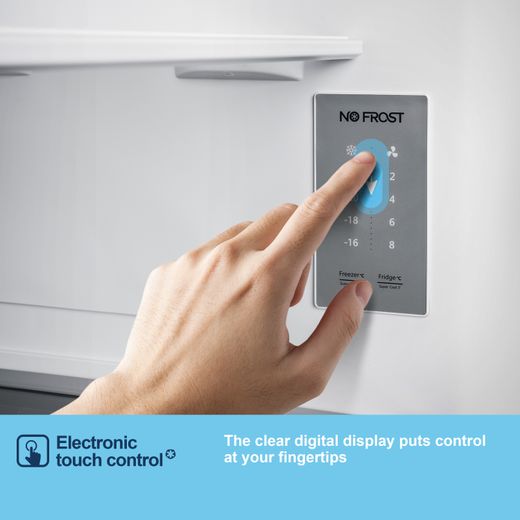 Fridgemaster American Cross Door American Fridge Freezer - Silver - Annotation - Electronic touch control