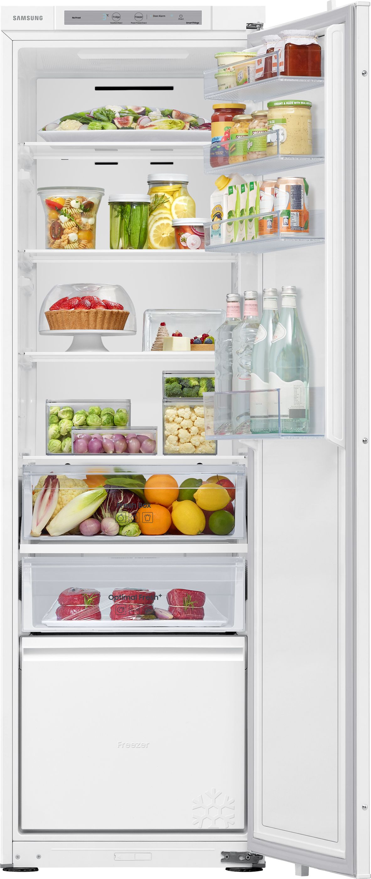 Samsung BRD27600EWW Integrated Upright 178cm High Fridge - Sliding Door Fixing Kit - White - E Rated, White