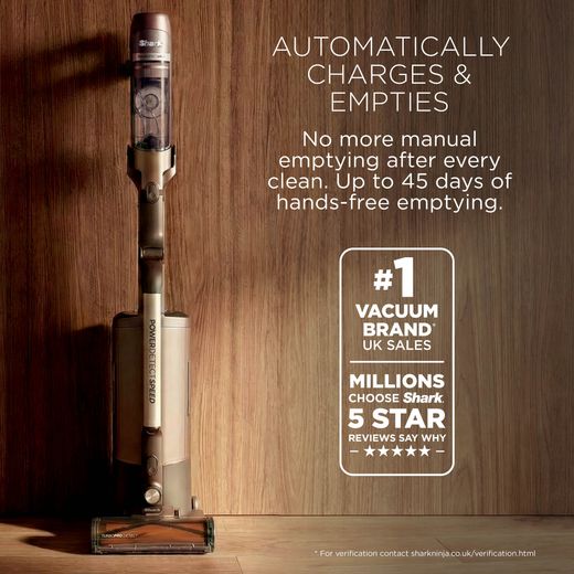 Shark Cordless Vacuum Cleaner with up to 60 Minutes Run Time - Walnut - Annotation - auto charged shot