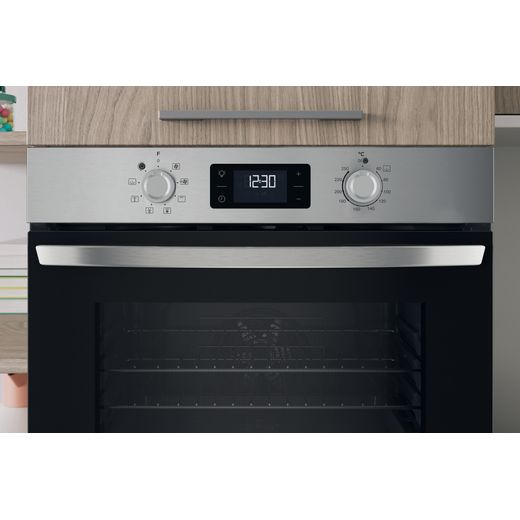 Indesit IO 253 X UK Electric Single Oven Stainless Steel - Control panel shot