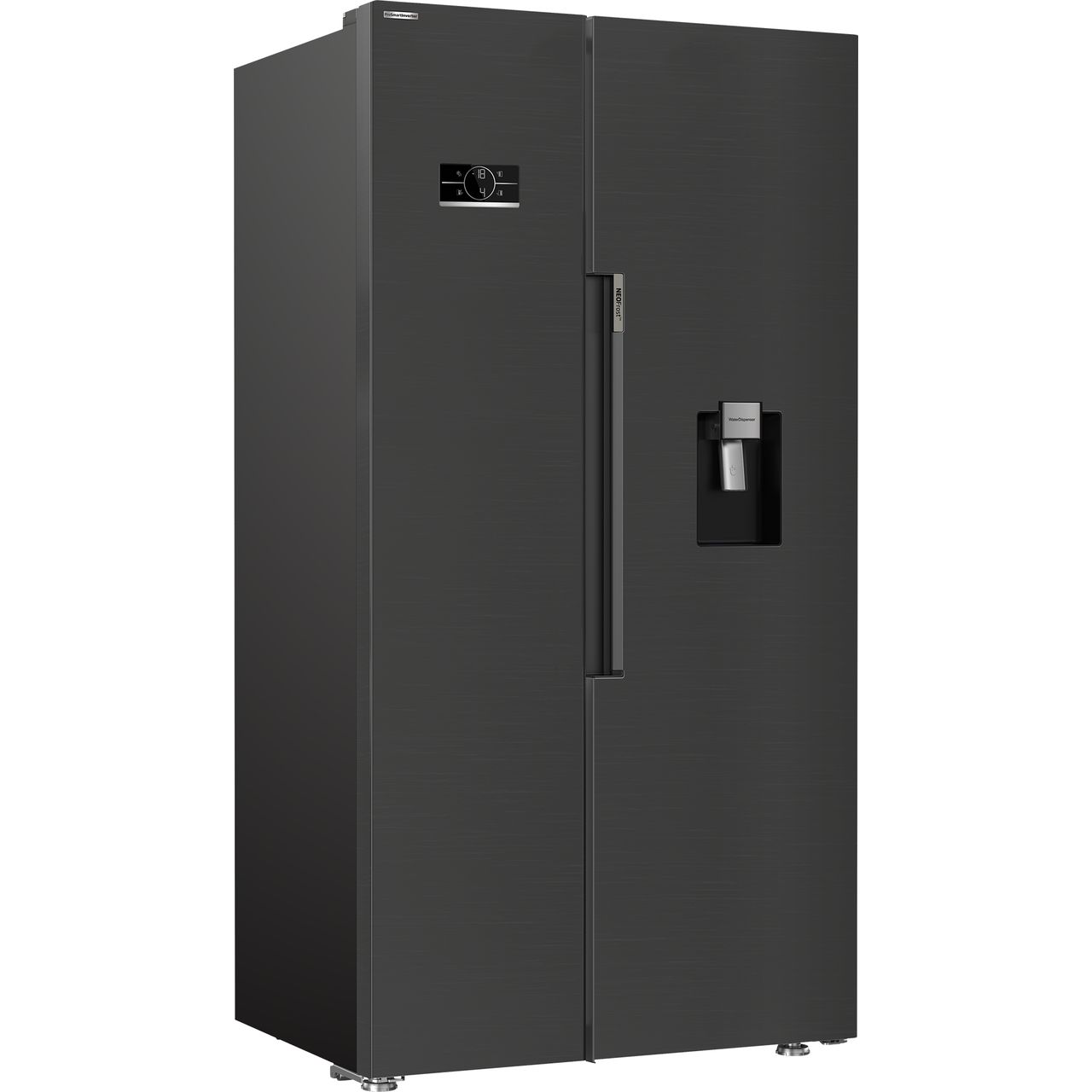 Beko HarvestFresh™ ASD2442VPZ Non-Plumbed Frost Free American Fridge Freezer - Black Steel - E Rated