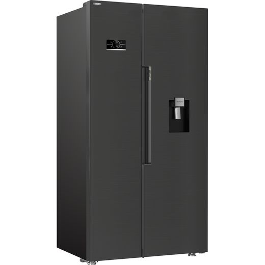Beko HarvestFresh™ American Fridge Freezer - Black Steel - Right perspective