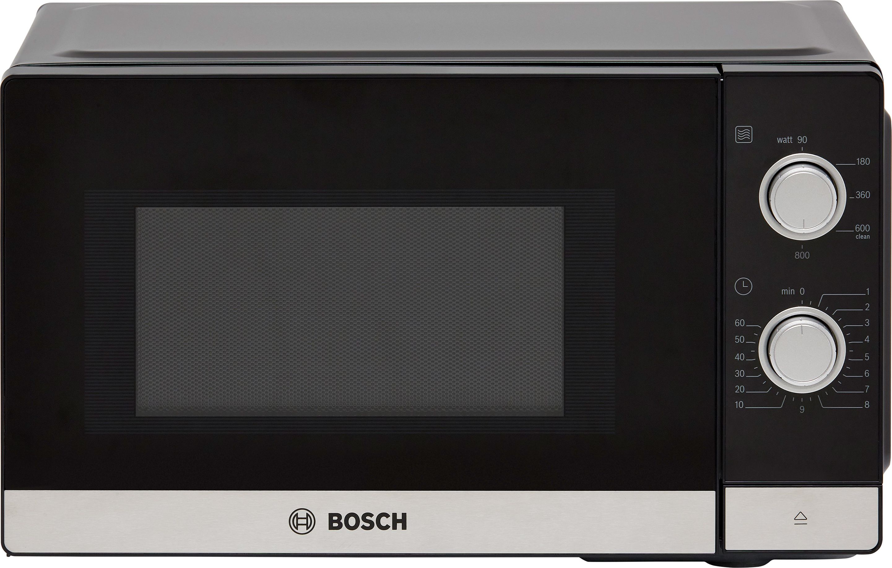 Bosch Series 2 FFL020MS2B 26cm tall, 44cm wide, Freestanding Compact Microwave - Black / Stainless Steel, Black