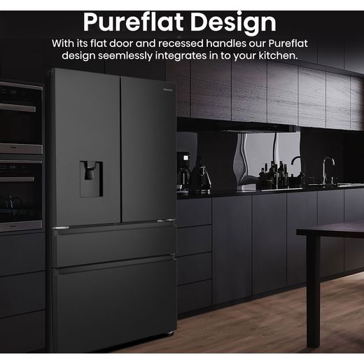 Hisense PureFlat American Fridge Freezer - Black / Stainless Steel - Annotation - Pure flat Design shot