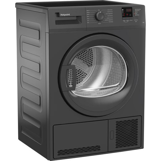 Hotpoint 9Kg Condenser Tumble Dryer - Graphite - Right perpsective shot 