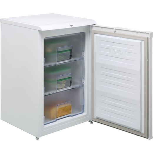 Beko Under Counter Freezer - White - Right perspective door open shot