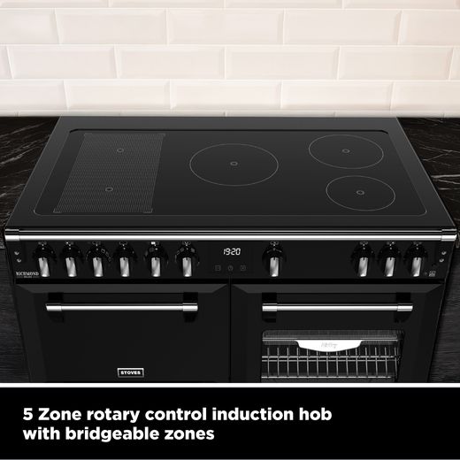 Stoves Richmond Deluxe 90Ei RTY 90cm wide Electric Range Cooker with Induction Hob - Cream - Annotation - 5 zone 