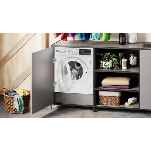 Bosch Series 6 WKD28490GB Integrated 8Kg / 5Kg Washer Dryer with 1400 rpm - White - washing machine in kitchen shot 