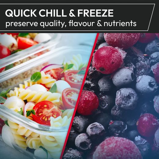 Hoover H-FRIDGE 500 MAXI American Fridge Freezer - Silver - Annotation - quick chill shot