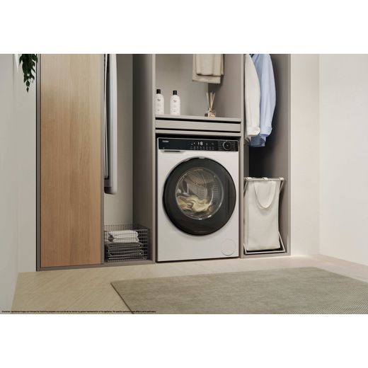 Haier X5 HW130-BP14357UUK 13kg Washing Machine with 1400 rpm - White - Washing machine in laundry room