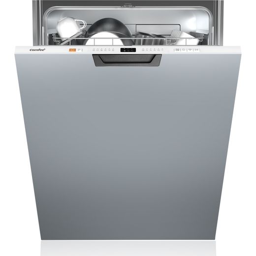 Comfee Fully Integrated Standard Dishwasher - White with Fixed Door Hinge Kit - front shot door ajar