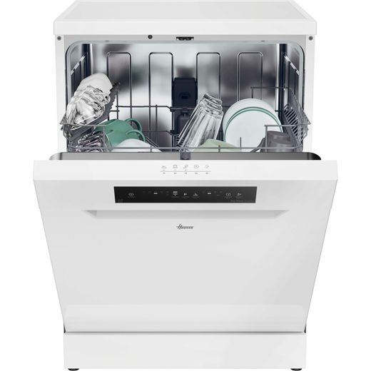 Hoover H-DISH 300 Standard Dishwasher - White - Front with door open shot