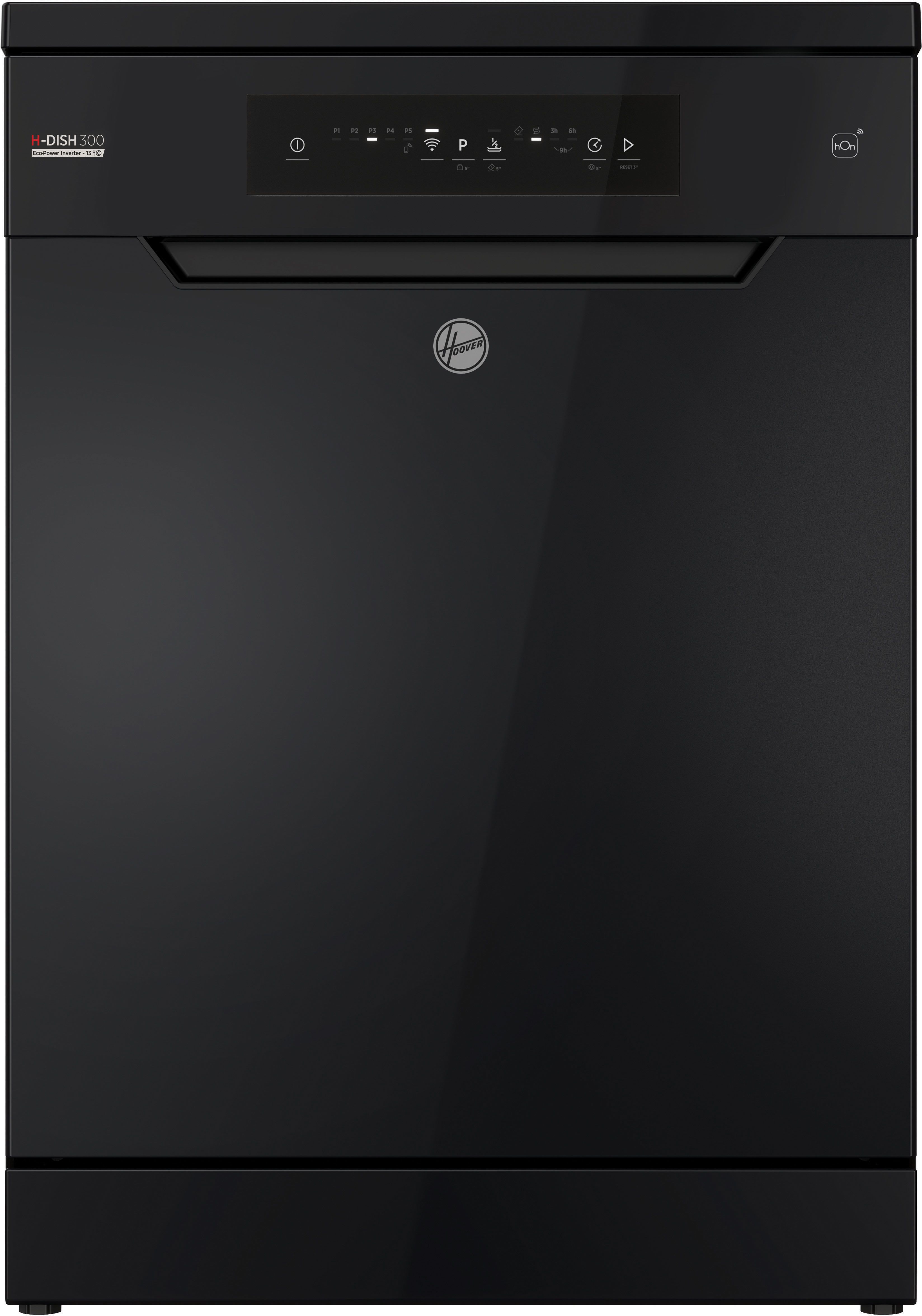 Hoover H-DISH 300 HF3C7L0B Wifi Connected Full Size Dishwasher - Black - C Rated, Black