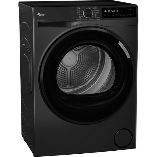 Hoover Pro Wash Series 3 HBR 10N2BJX-80 Wifi Connected Heat Pump Tumble Dryer - Matt Black - right perspective shot