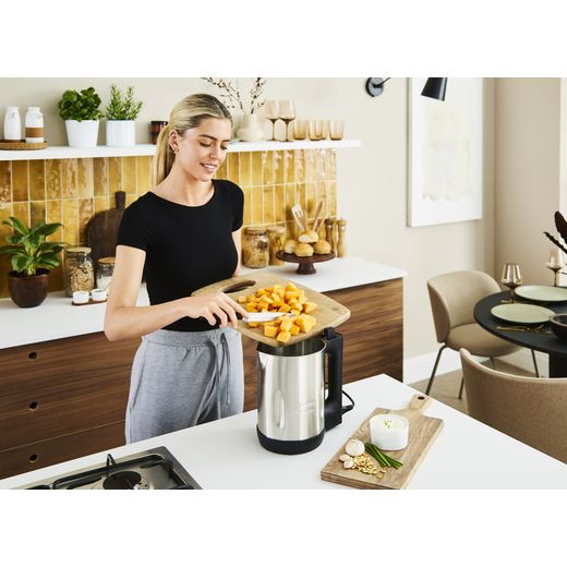 Morphy Richards Sauté and Soup 501014 1.6 Litre Soup Maker - Stainless Steel - Putting vegetables into soup maker