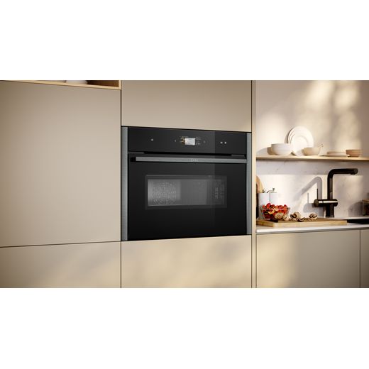 NEFF N90 Compact Electric Single Oven - Graphite - Oven in kitchen shot