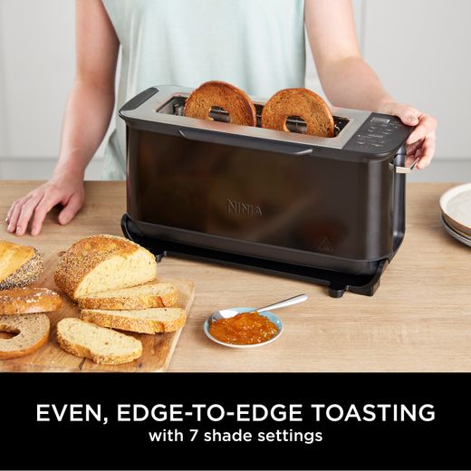 Ninja Foodi 3-in-1 Toaster, Grill & Panini Press 2 Slice Toaster - Black - Annotation - Even Toasting