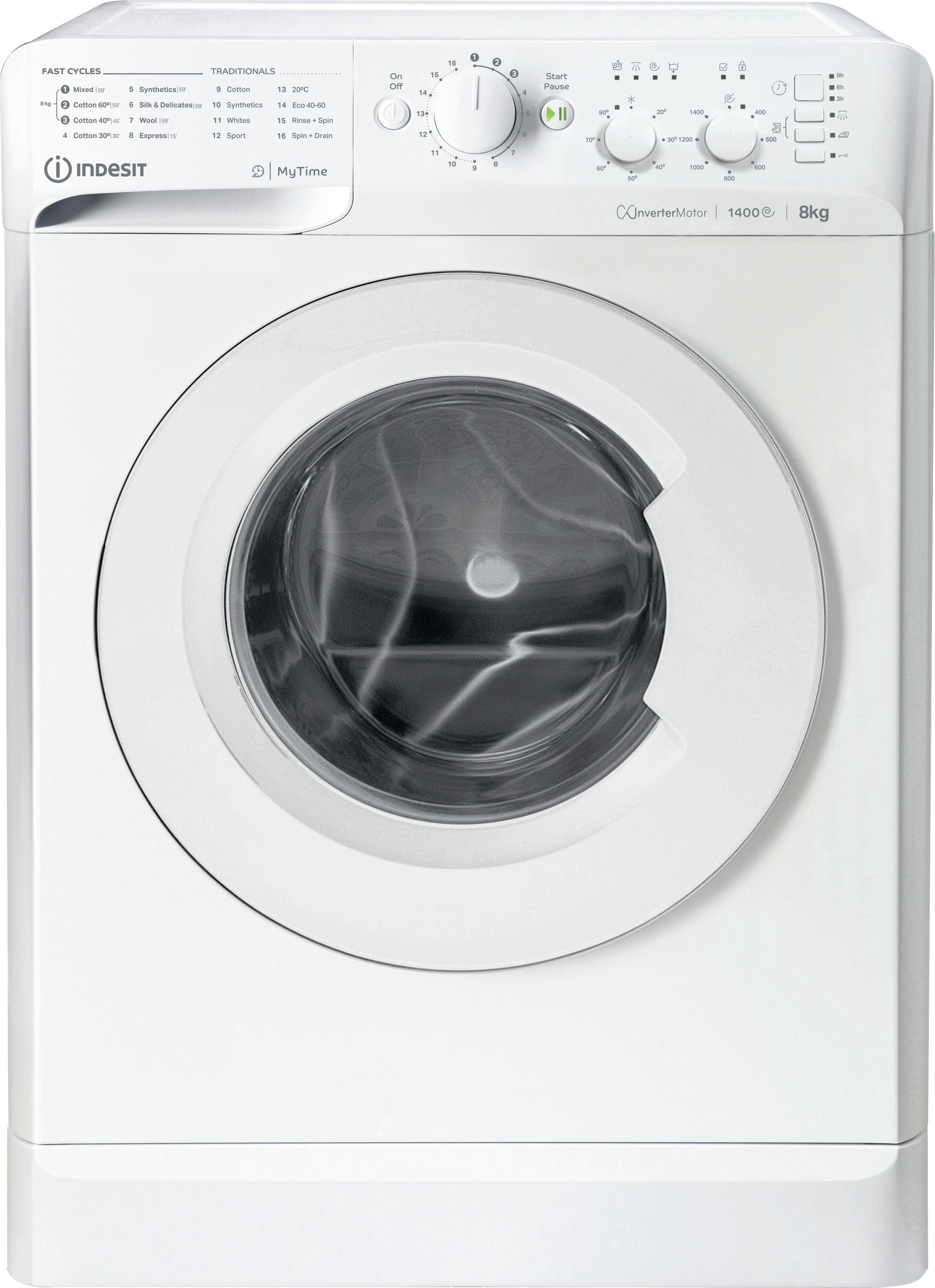 Indesit MTWC 81495 W UK 8kg Washing Machine with 1400 rpm - White - B Rated, White