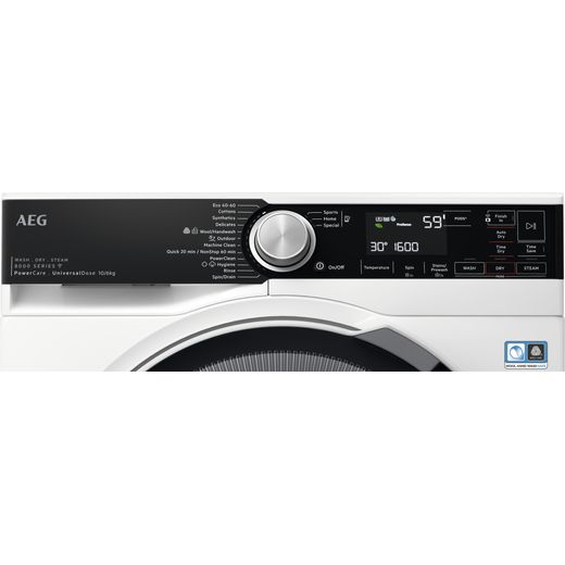 AEG 10Kg / 6Kg Washer Dryer - White - Control panel shot 