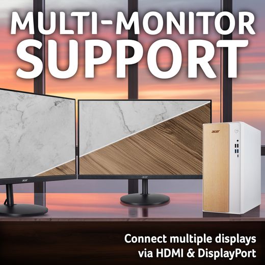 Acer Aspire TC-102 - Intel® Core™ 5, 512GB SSD - White - Annotation - Multi monitor support shot