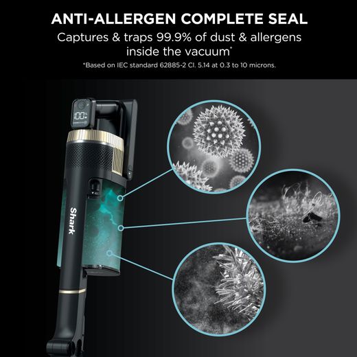 Shark Stratos with Anti-Hair Wrap Plus & Clean Sense IQ IZ400UKT Cordless Vacuum Cleaner with up to 60 Minutes Run Time - Charcoal Grey / Copper - Anti-Allergen