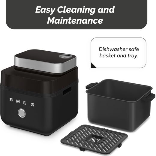Smeg Collezione AFC01BLMUK Air Fryer - Black - Annotation - Dishwasher safe