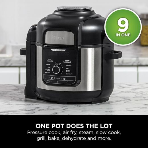 Ninja Foodi Max 9-in-1 OP500UK 7.5 Litre Multi Cooker With Air Fryer Function - Black - Annotation - One pot does the lot