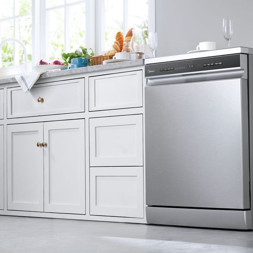 Midea Standard Dishwasher - Stainless Steel - Dishwasher in kitchen shot