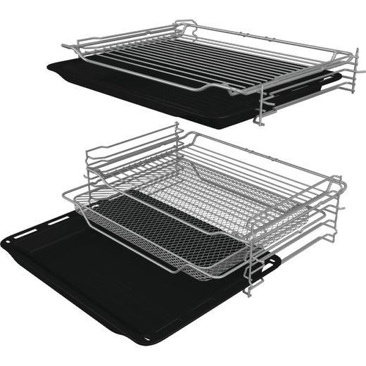 Hisense Hi6 Built In Electric Double Oven - Stainless Steel  - Left tray perpsective shot