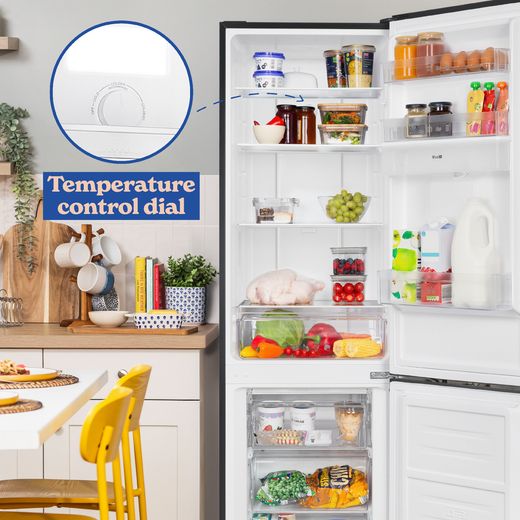 Russell Hobbs RH181TNF552E1DIWD 181cm 60/40 Frost Free Fridge Freezer - Black Steel - annotation -temp control shot 
