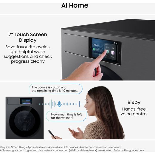 Samsung Series 9 AI Home WF90H11C4WT1 11kg WiFi Connected Auto Dosing Washing Machine with 1400 rpm - Neat White - Annotation - AI Home