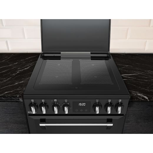 Stoves Richmond Deluxe 60Ei RTY 60cm Electric Cooker with Induction Hob - Black - High hob perpsective in kitchen shot shot