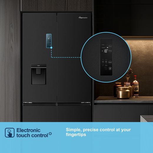 Fridgemaster American Fridge Freezer - Black - Annotation - Electronic touch control