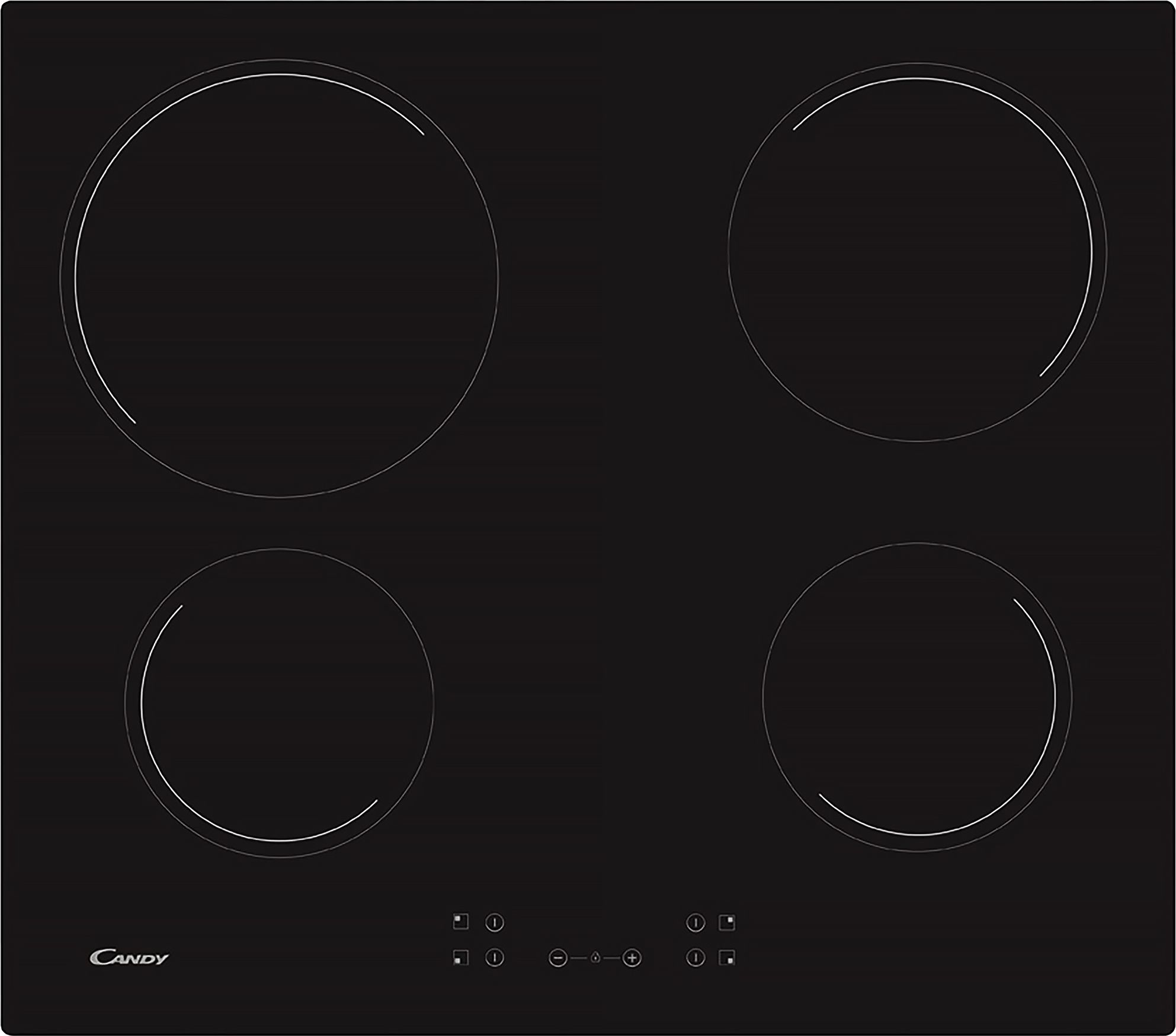 Candy CH64CCB 59cm 4 Zone Ceramic Hob - Black