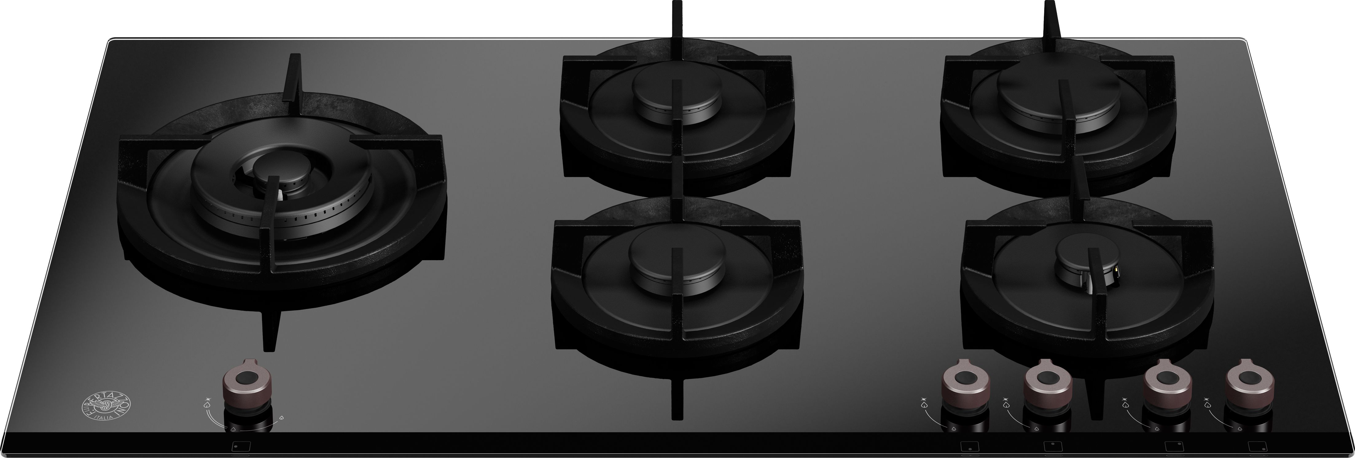 Bertazzoni 90cm Gas Hob - 5 Burners - Black Glass - P905LPROGNE