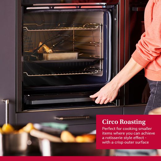 NEFF N90 Slide & Hide® Built In Electric Single Oven - Graphite - Annotation - Circo roasting shot