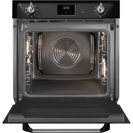 Smeg Victoria Electric Single Oven - Black - Front shot open door
