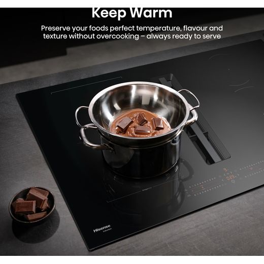 Hisense Hi6 HEH8432BSCWF Venting Induction Hob - Black - Annotation - Keep warm shot