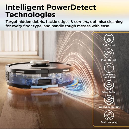 Shark PowerDetect ThermaCharged Robotic Vacuum Cleaner - Black - Annotation - Intelligent PowerDetect technologies