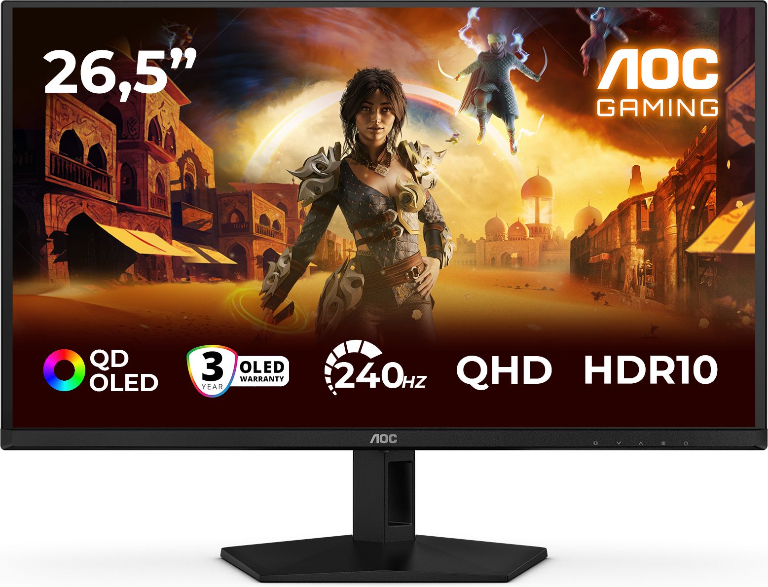 AOC Q27G41ZDF Gaming Monitor - 26.5-inch - Quad HD - 240Hz - OLED - Black
