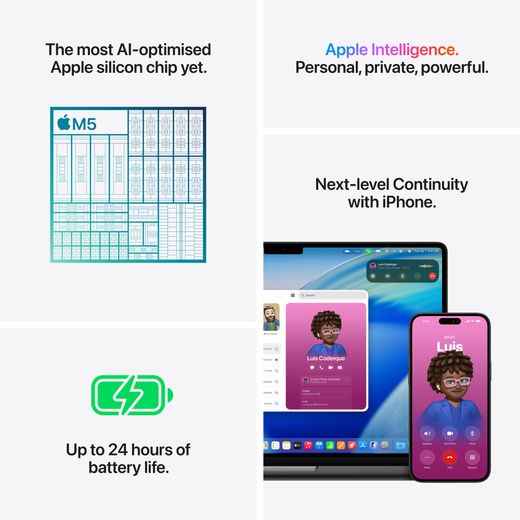 Apple MacBook Pro, M5, 32GB RAM, 10 Core GPU, 512GB, 2025 - Space Black - Annotation - Feature shot