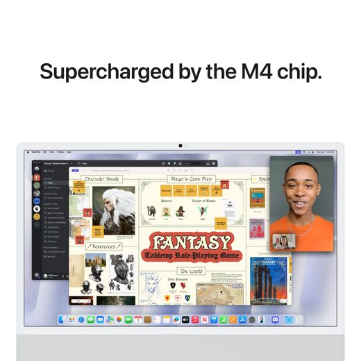 Apple iMac, - - Silver - Annotation - Supercharged by M4 chip shot