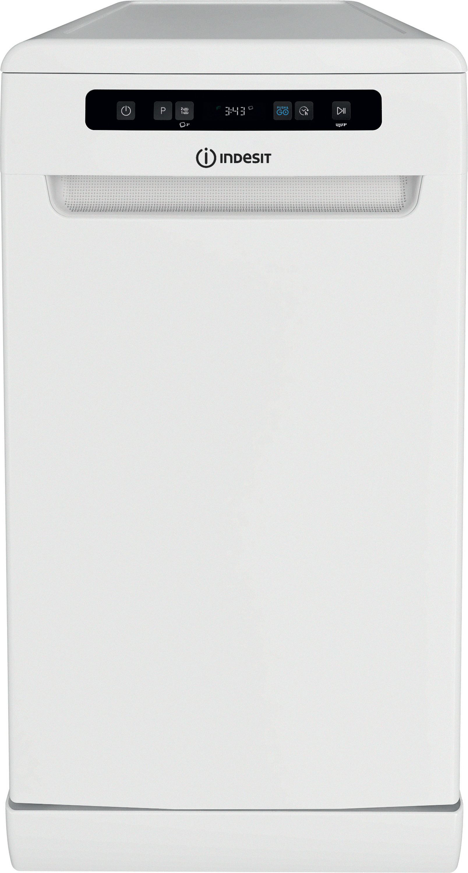Image of Indesit Push&Go IN2FD10CS70WUK Slimline Dishwasher - White - D Rated, White
