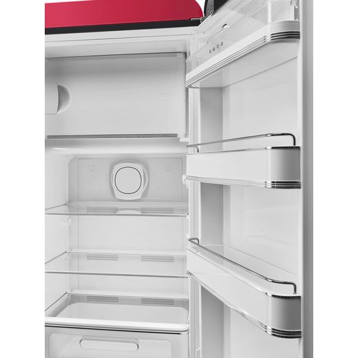 Smeg Right Hand Hinge FAB28RDRB6 153cm High Small Fridge with Ice Box - Ruby - Internal shot