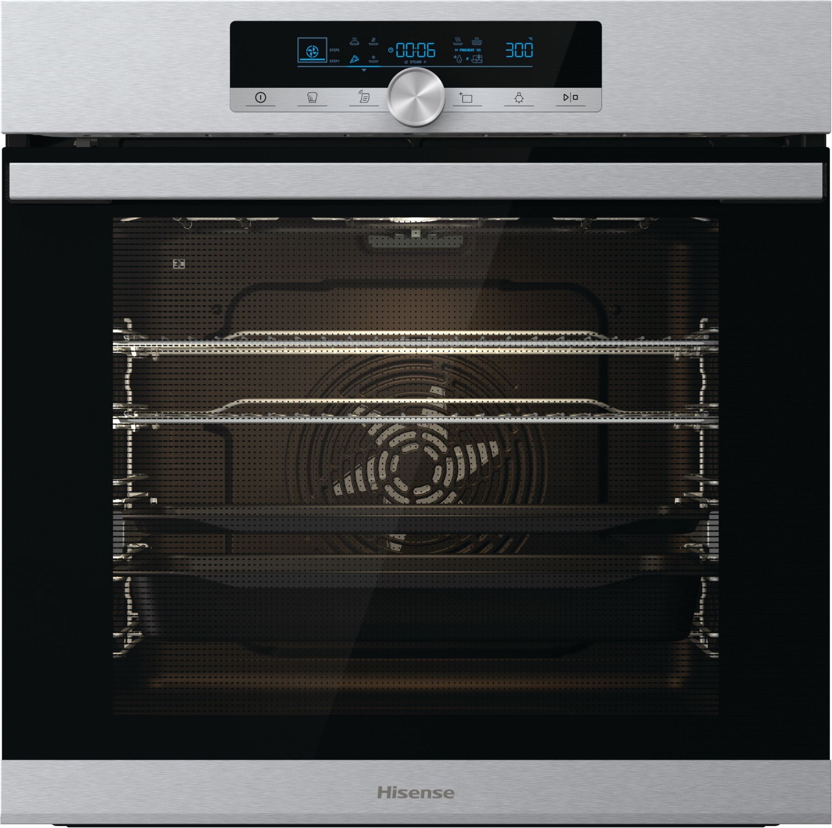 Hisense BSA65336PX Built In Electric Single Oven and Pyrolytic Cleaning - Stainless Steel - A+ Rated, Stainless Steel