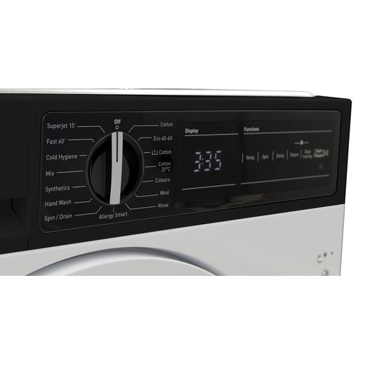 Sharp ES-NIH714BWA-EN Integrated 7kg Washing Machine with 1400 rpm - White - Close up shot
