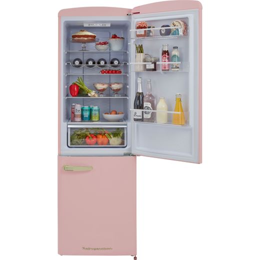 CDA 60/40 Frost Free Fridge Freezer - Pink - Fridge door open